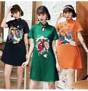 Women's retro chinese dresses qipao dress for photos shooting drama cosplay robes cheongsam 