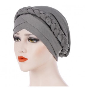 Women Turban Caps Braided Head Wrap African Arab Bandana Twist Headband Hat turbante