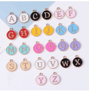 26pcs Custom name Alloy jewelry pendant 26 English alphabet accessories diy handmade earring jewelry bracelet diy anklet accessories