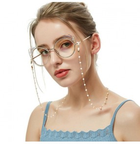 2pcs Art youth trend sun glasses nearsighted glasses chain Anti-slip face mask beaded chain Handmade pearl glasses chain