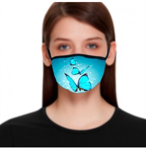 2pcs Blue Reusable face masks for women dust proof protective fashion photos shooting face mask for female