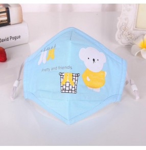 2PCS Cotton reusable face mask for kids anti dust pm 2.5 Spitting mouth mask for children