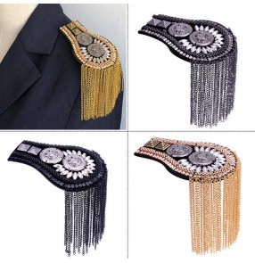 2pcs European American clothing Blazer accessories metal epaulets Fringed Handmade Small Suit Epaulettes Classical tassel fashion shoulder accessories