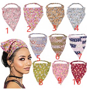 2pcs Fashion elastic headpiece headband Floral elastic headkerchief Face wash scarf Sunscreen oily smoke prevention hair accessories