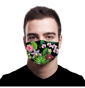 2PCS floral Reusable face masks for unisex stage performance photos shooting fashion face masks for women and men