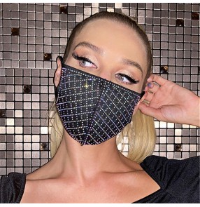 2PCS glitter reusable face masks for women and men outdoor running sports party cotton bling riding face masks for women