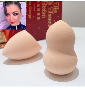 2pcs Latin ballroom dance competition makeup egg  for women girls wet dry dress up facial sponge standard dance makeup tool gourd sponge cosmetic powder air cushion