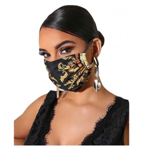 2pcs Printed fashion Reusable face mask for women stage performance photos video shooting outdoor protective mouth masks for female