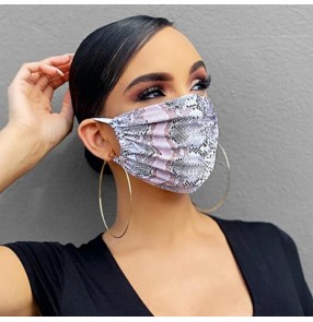 2pcs Printed reusable face masks for women fashion party stage peformance photos video shooting mouth mask for female