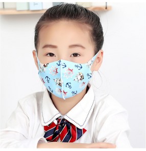 2pcs reusable face mask for kids cartoon pattern summer dustproof breathable thin protective mouth mask for children