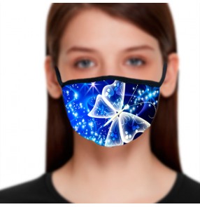 2PCS Reusable face masks blue butterfly pattern dust proof protective fashion face masks for women