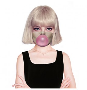 2PCS reusable face masks for kids adult fashion funny express protective mouth masks for children women and men