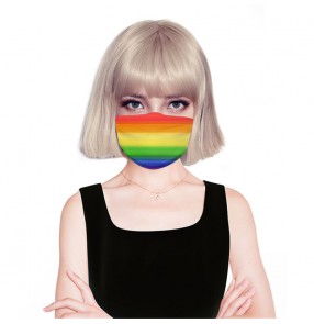 2PCS Reusable face masks for unisex rainbow colorful dust proof mouth masks for men and women