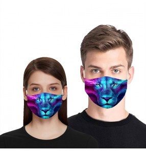 2PCS reusable face masks for women and men 3d printed pattern fashion washable mouth mask for unisex