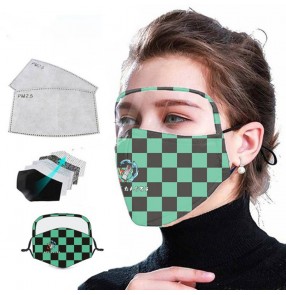 2PCS reusable face masks with clear eye protection shield for unisex mouth mask for women and men