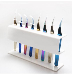 3PCS Beauty Eyelash extension tweezers Storage rack 8-hole storage tweezers Black and white display stand Acrylic material