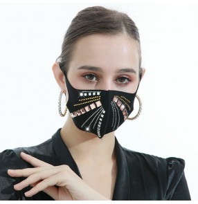 3PCS bling reusable face masks for women photos video shooting fashion washable face masks for female