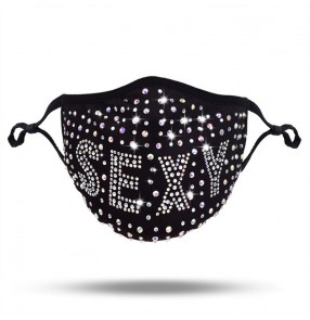 3PCS Bling rhinestones reusable face masks for women fashion sexy night club dance photos shooting face masks masquerade for female