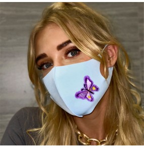 3PCS butterfly pattern reusable face masks for women stage performance party dance masquerade face masks for female