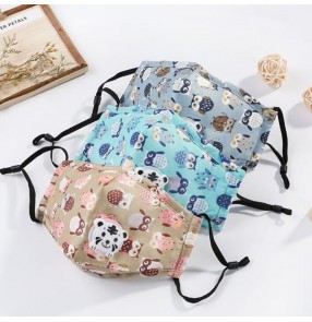 3pcs Children's cotton mask facemask with breathing valve dust proof PM2.5 anti-haze activated carbon protective mask