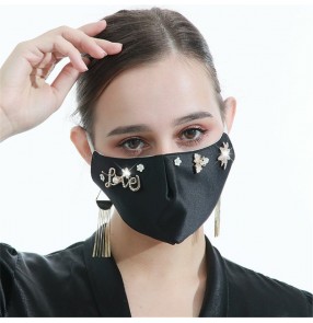 3PCS fahion bling love pattern reusable face masks for women photos video shooting washable face masks for female