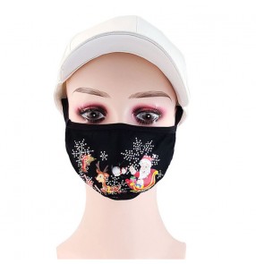 3PCS Merry christmas reusable face masks for women and men washable breathable fashion xmas bling face masks for unisex