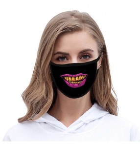 3PCS reusable face mask with funny expression printed protective mouth mask for women and men 