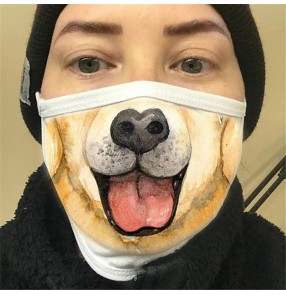 3pcs Reusable face masks for unisex dog funnly expression 3d printed protective face mask for women and men