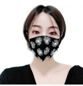 3pcs Reusable face masks for women fashion rhinestones bling mouth masks for party 