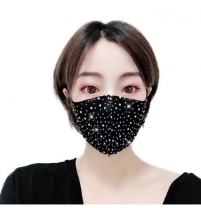 3pcs Reusable rhinestones face masks fashion party performance bling mouth masks for women