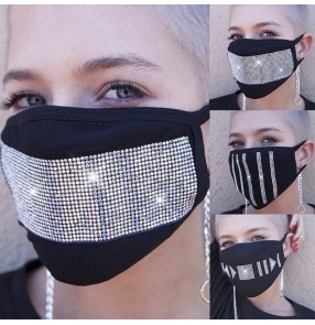 3pcs Women's fashion rhinestones reusable face masks dust proof protective mouth mask for female