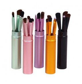 5 horsehair eyeshadow brush set beginner makeup brush full set aluminum tube storage makeup brush beauty tools