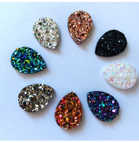 50PCS DIY dance wedding dress decoration Rhinestones flat bottom 2 holes drop-shaped resin gemstones hand-sewn drill coat shoes bag accessories