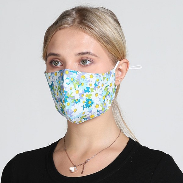 5pcs cotton floral reusable face masks for women breathable dust proof ...