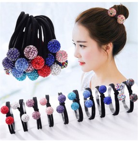 5pcs mix color Korean style stones hair rope student adult head rope simple and versatile hair ring adult tie hair rubber band hair accessories head jewelry