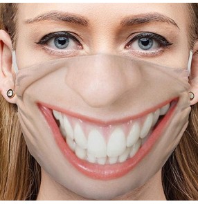 5pcs Reusable cotton face masks for unisex Funny facial expressions dance masqurade cosplay protective mouth mask for women and men