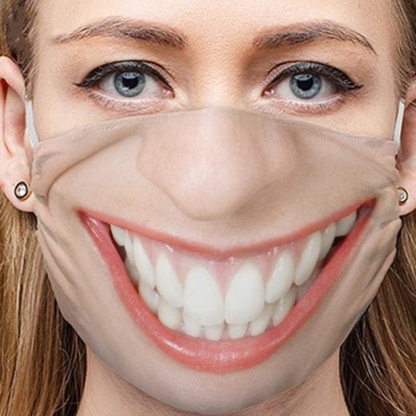 5pcs Reusable cotton face masks for unisex Funny facial expressions