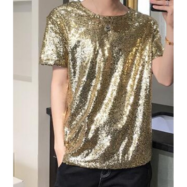 black and gold sequin shirt