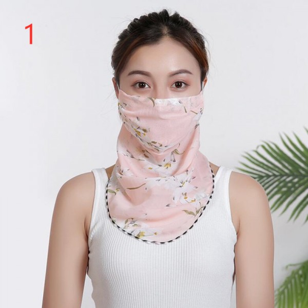 Women's floral mask reusable face mask neck guard scarf handkerchief ...