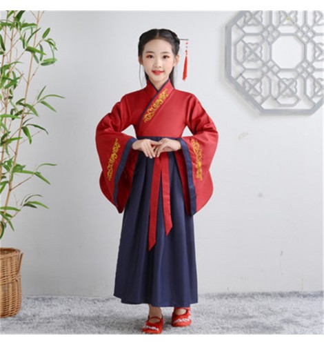 Children chinese hanfu traditional ancient classical princess fairy ...