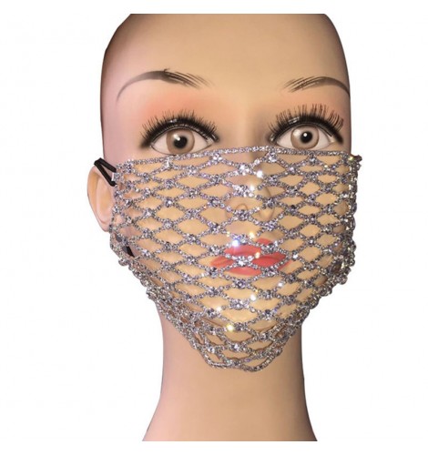 Women's bling hollow face masks jazz night club stage performance ...