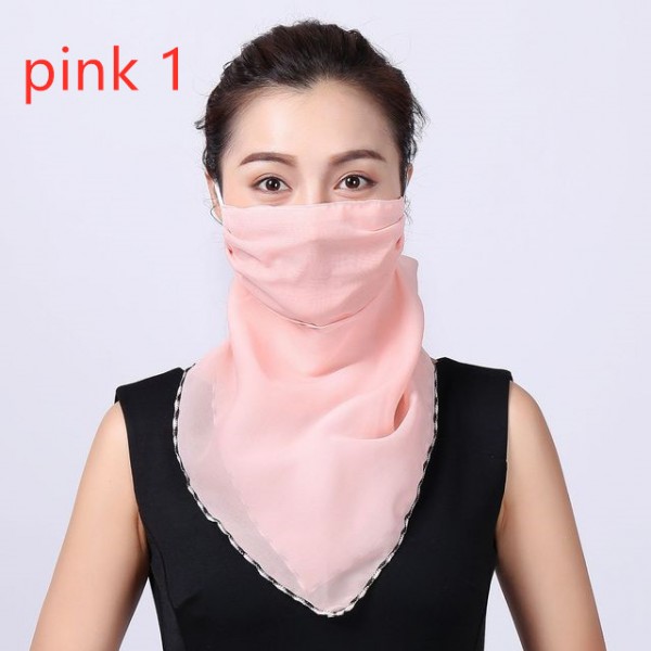 Reusable face masks for women chiffon neck guard scarf sunscreen dust ...