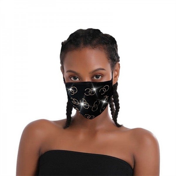 3pcs Reusable face masks for women bling rhinestones pattern protective ...