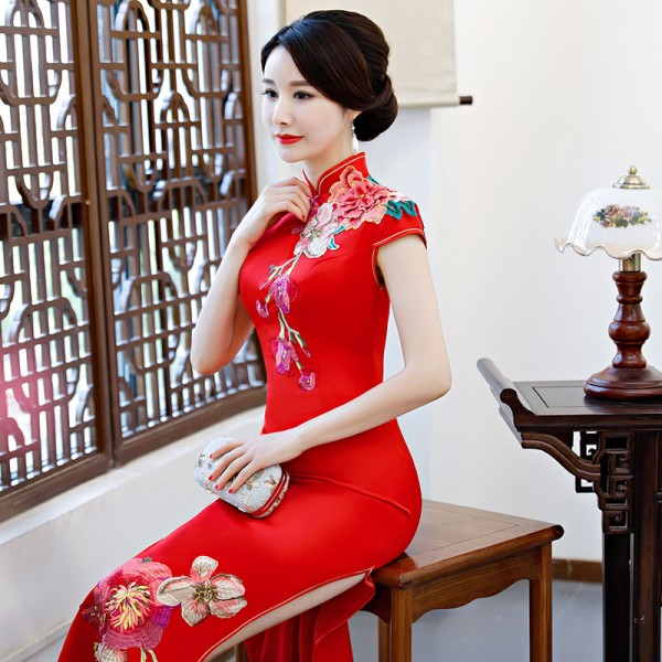 Chinese dress qipao for women oriental cheongsam dress miss etiquette ...