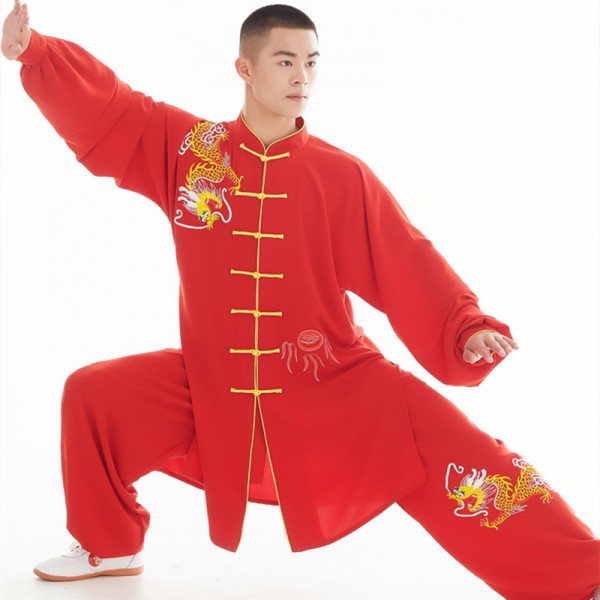 Tai chi Clothing for Women Men Embroidered Dragon phoenix Chinese kung ...