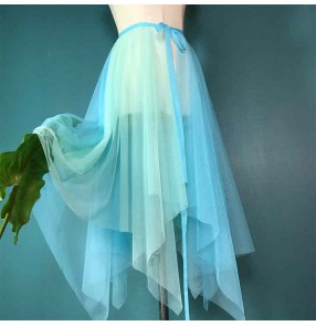 Women ballerina practice dance long tutu skrits for female girls Ballet dress mesh ballet A-line one-piece irregular skirt woman