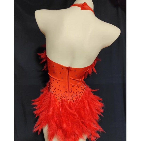 Female Singers DjDs white rhinestone red yellow feather jazz dance ...
