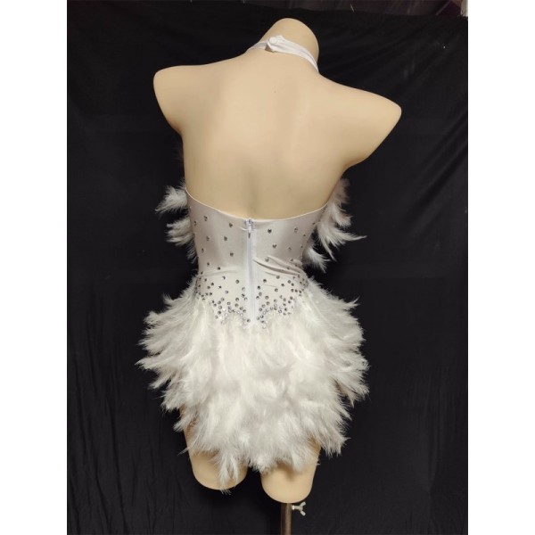 Female Singers DjDs white rhinestone red yellow feather jazz dance ...