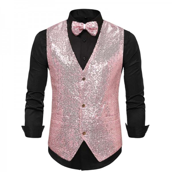 Red silver pink green sequinsJazz dance vest for men youth young ...