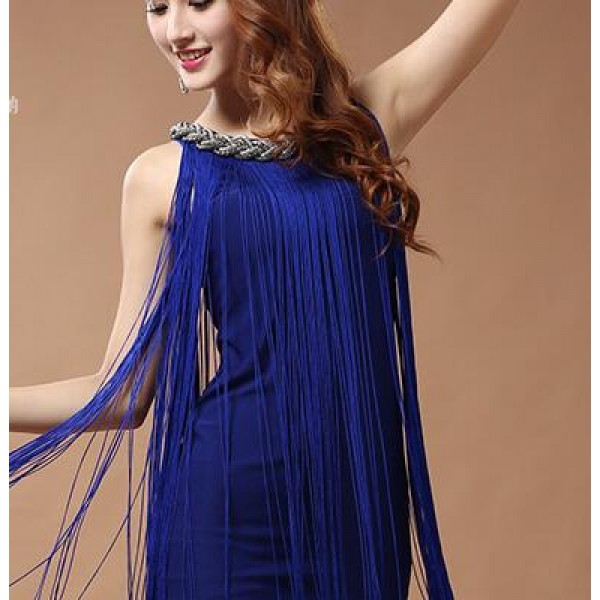 Royal Blue Fringe Dress